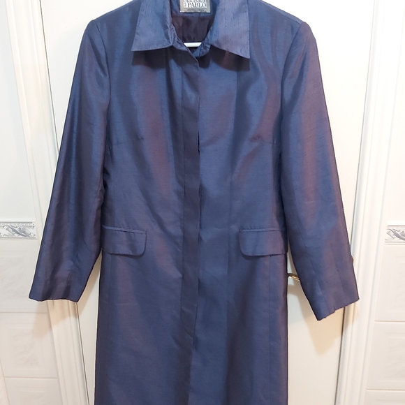 Originaux Par Pablo Rare Vintage Shiny Navy Blue Trenchcoat Size 6 - Picture 6 of 7